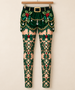 Matching Ugly Christmas Pants in green