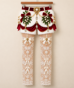 Matching Ugly Christmas Pants in white